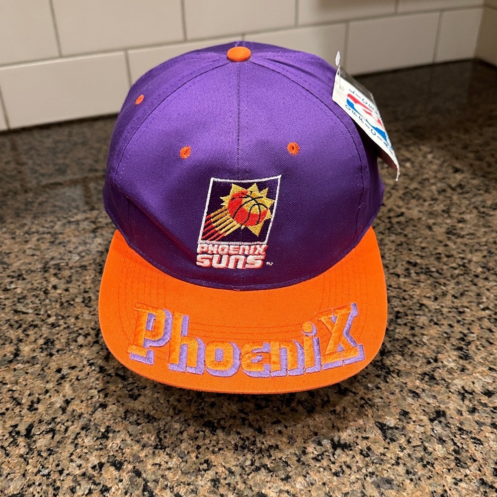 Phoenix Suns Drew Pearson Vintage NBA Snapback Hat Purple Orange NWT 90s
